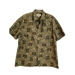 Island Shores Hawaiian Camp Shirt Men's XL Cotton Short Sleeve Button Up